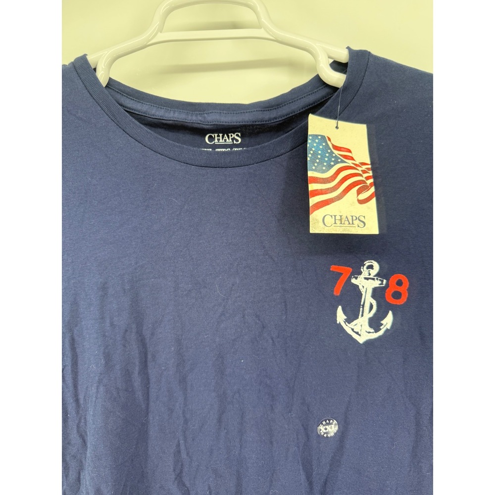 Chaps XXL Navy Blue Atlantic Coast Anchor Graphic Shortsleeve Mens T-Shirt NWT